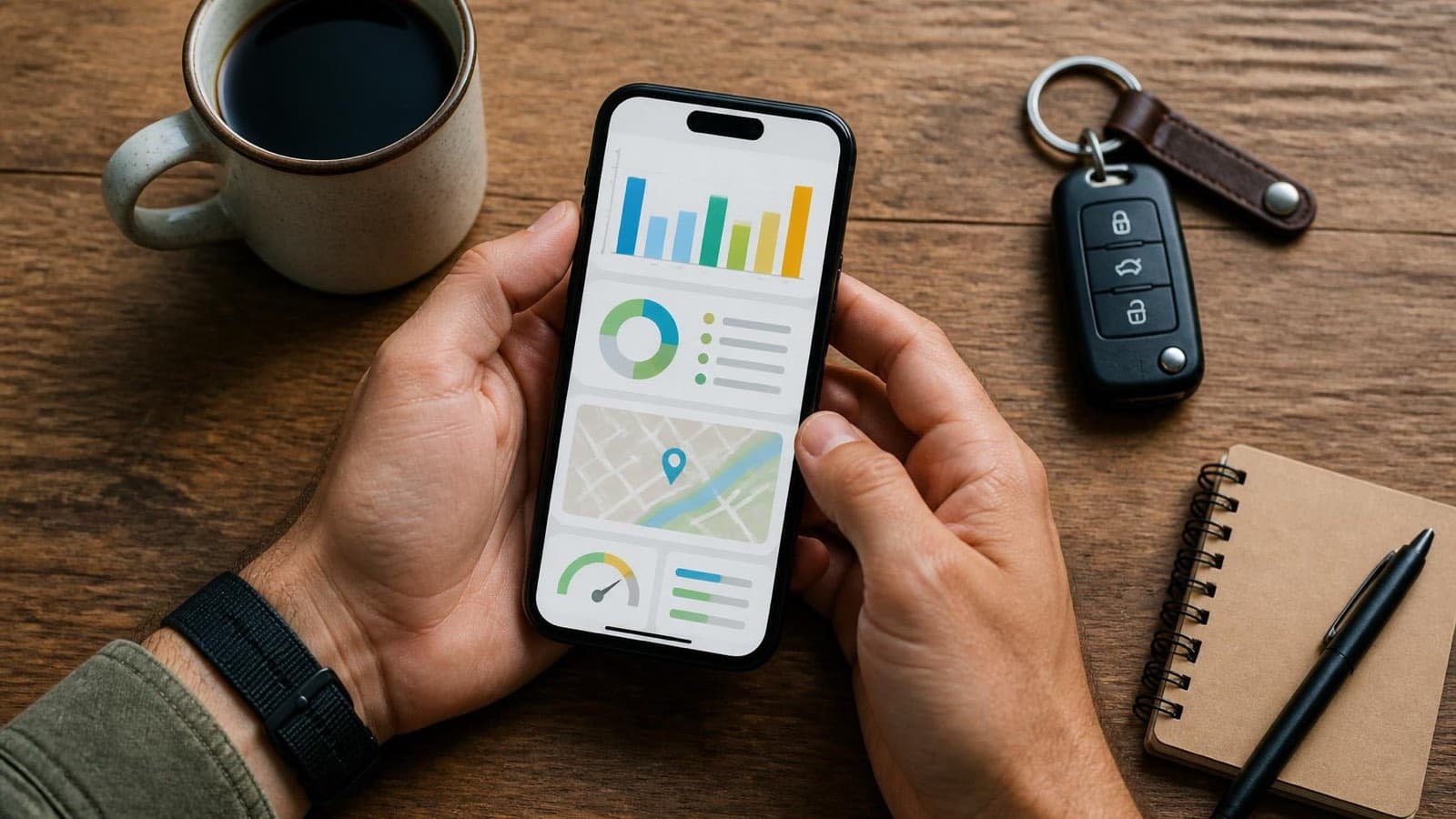 Kennzahlen zu Kosten und Deckungsbeitrag auf dem Smartphone